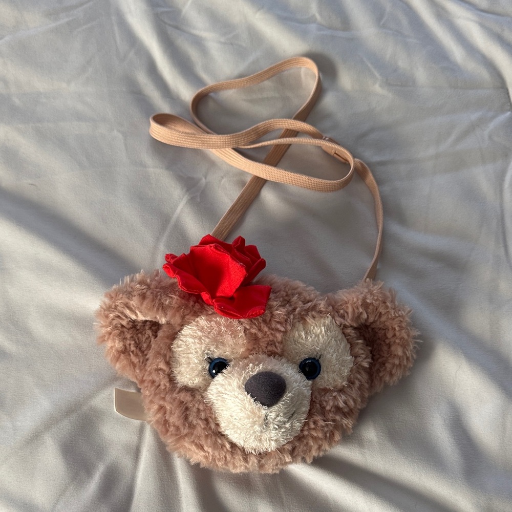 Disney Brown Bear Kids Bag with Red Flower